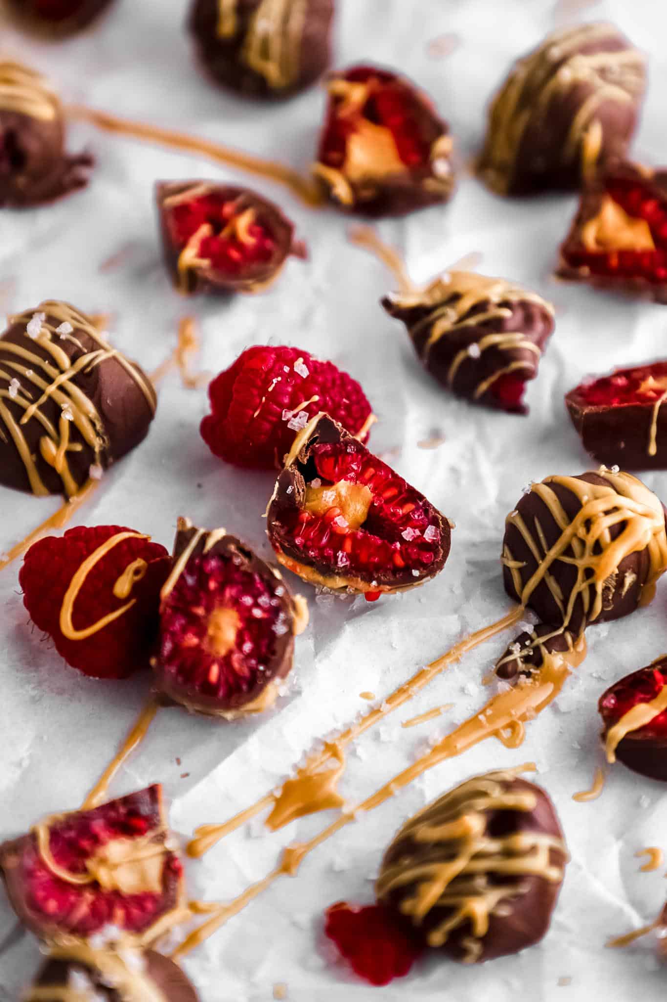 Peanut Butter Chocolate Covered Raspberries