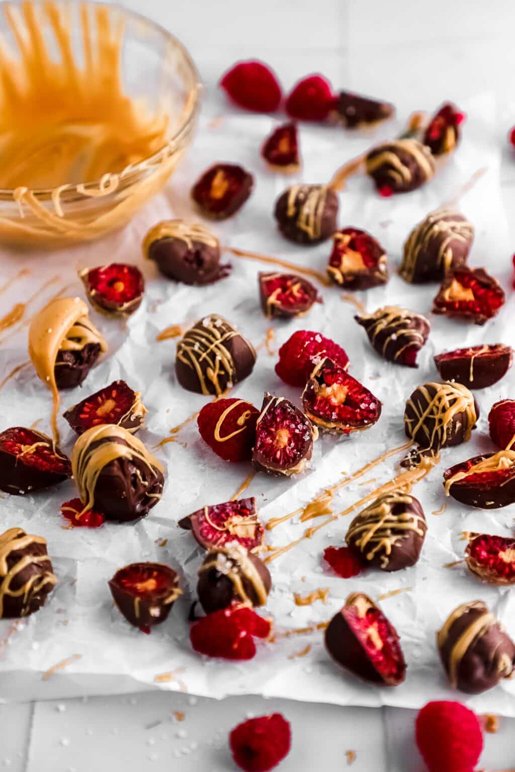 Peanut Butter Chocolate Covered Raspberries
