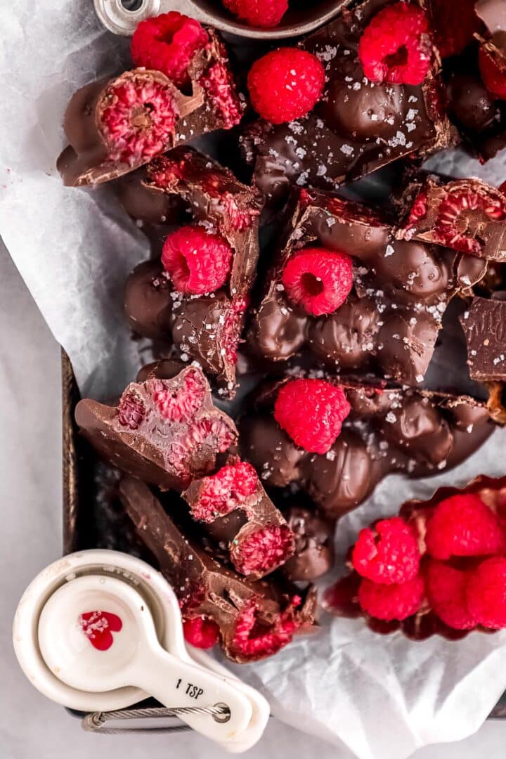 A-unique-and-flavorful-twist-on-classic-chocolate-bark,-made-with-real-raspberries-and-rich-chocolate