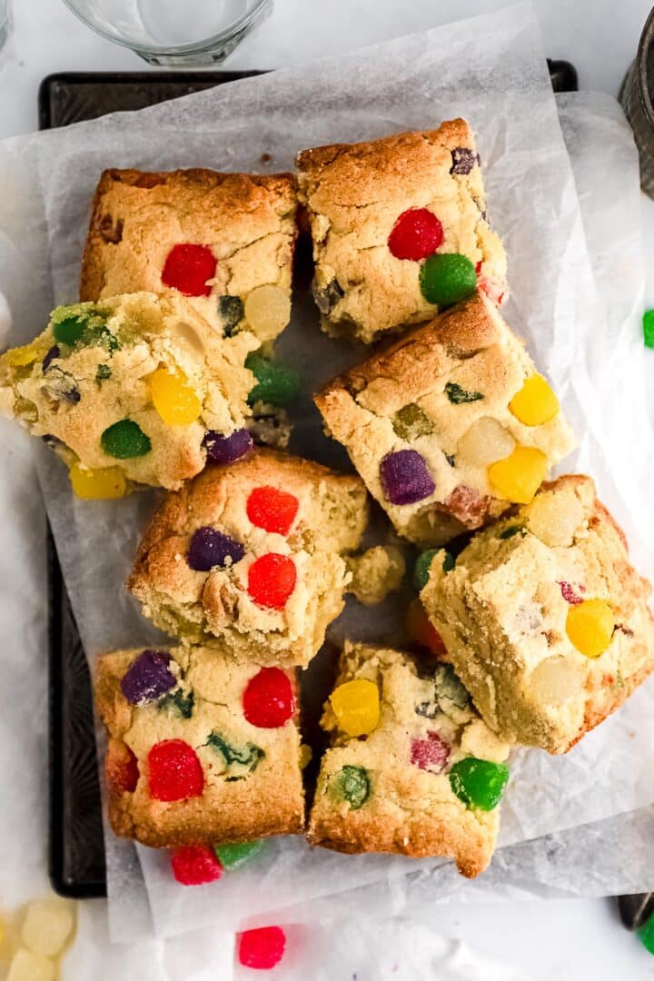 Delicious Gumdrop Cookie Bars (Gluten-Free)