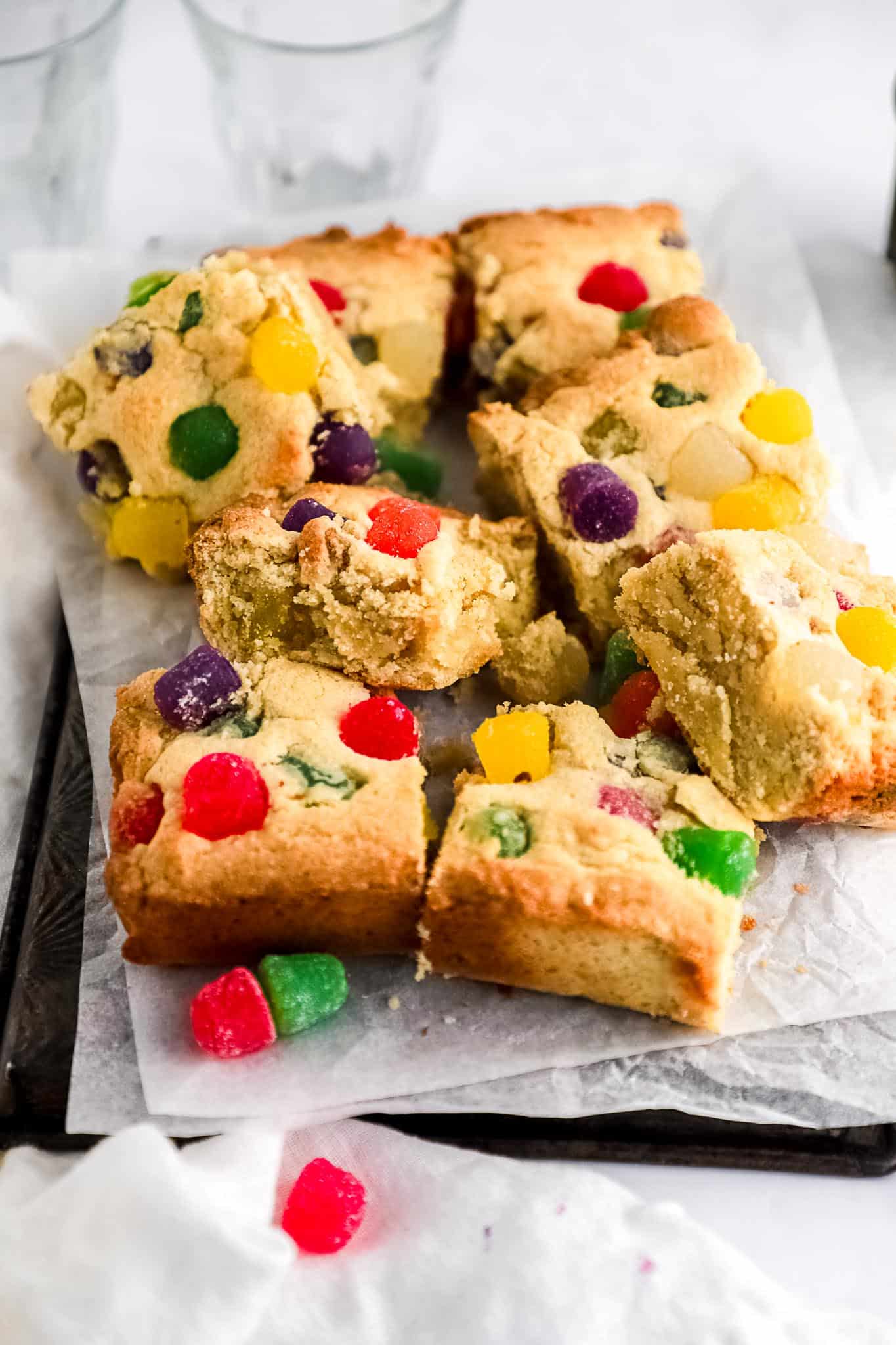 Delicious Gumdrop Cookie Bars (Gluten-Free)