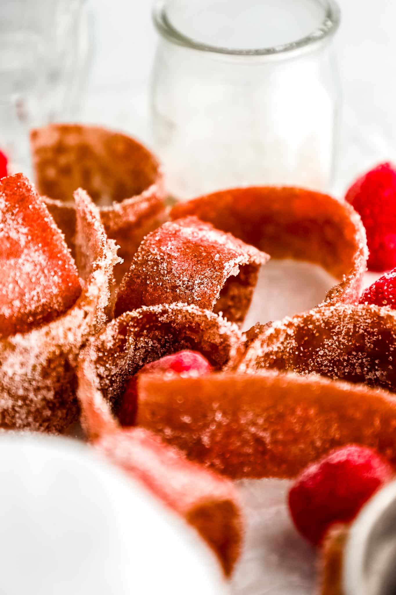 close-up-of-bright-red-strawberry-fruit-leather