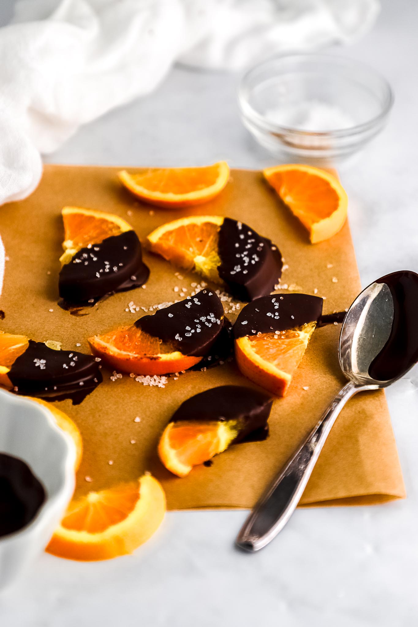 homemade-chocolate-covered-citrus-segments-overhead-shot