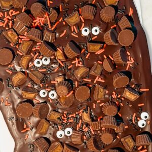 dark-chocolate-halloween-bark-with-sprinkles-on-baking-sheet