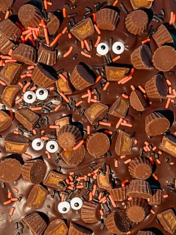 dark-chocolate-halloween-bark-with-sprinkles-on-baking-sheet
