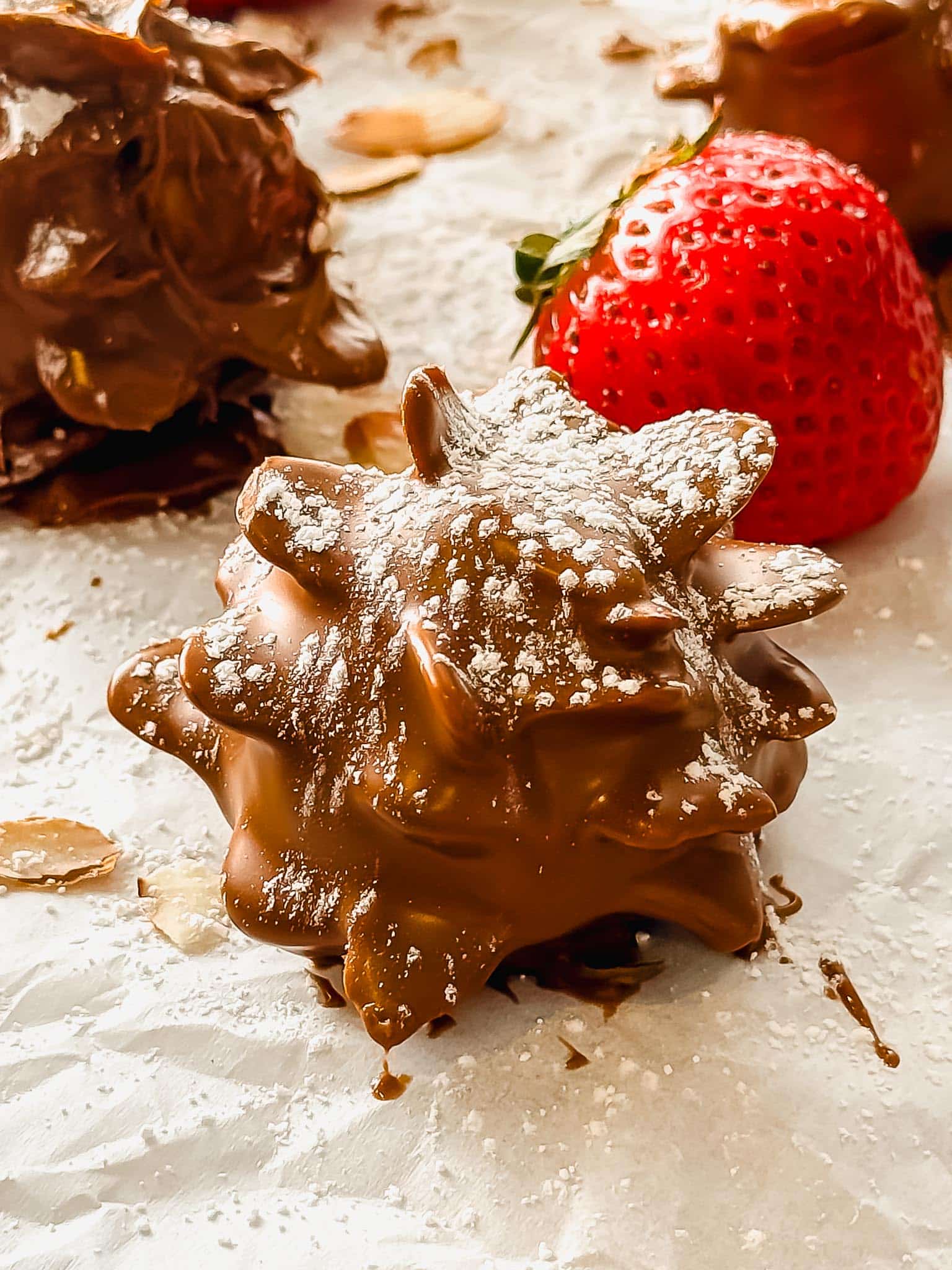 melted-dark-chocolate-coating-strawberry-pinecone-treat