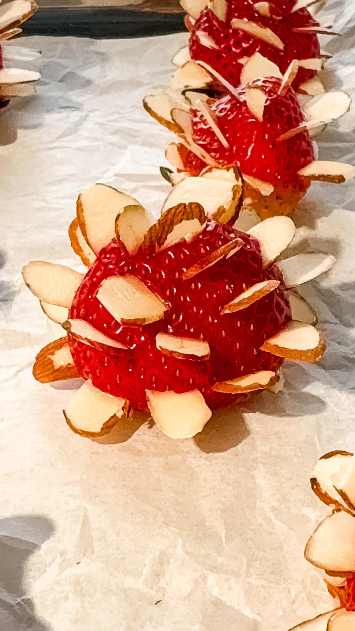 fresh-strawberries-studded-with-sliced-almonds-before-chocolate-dip