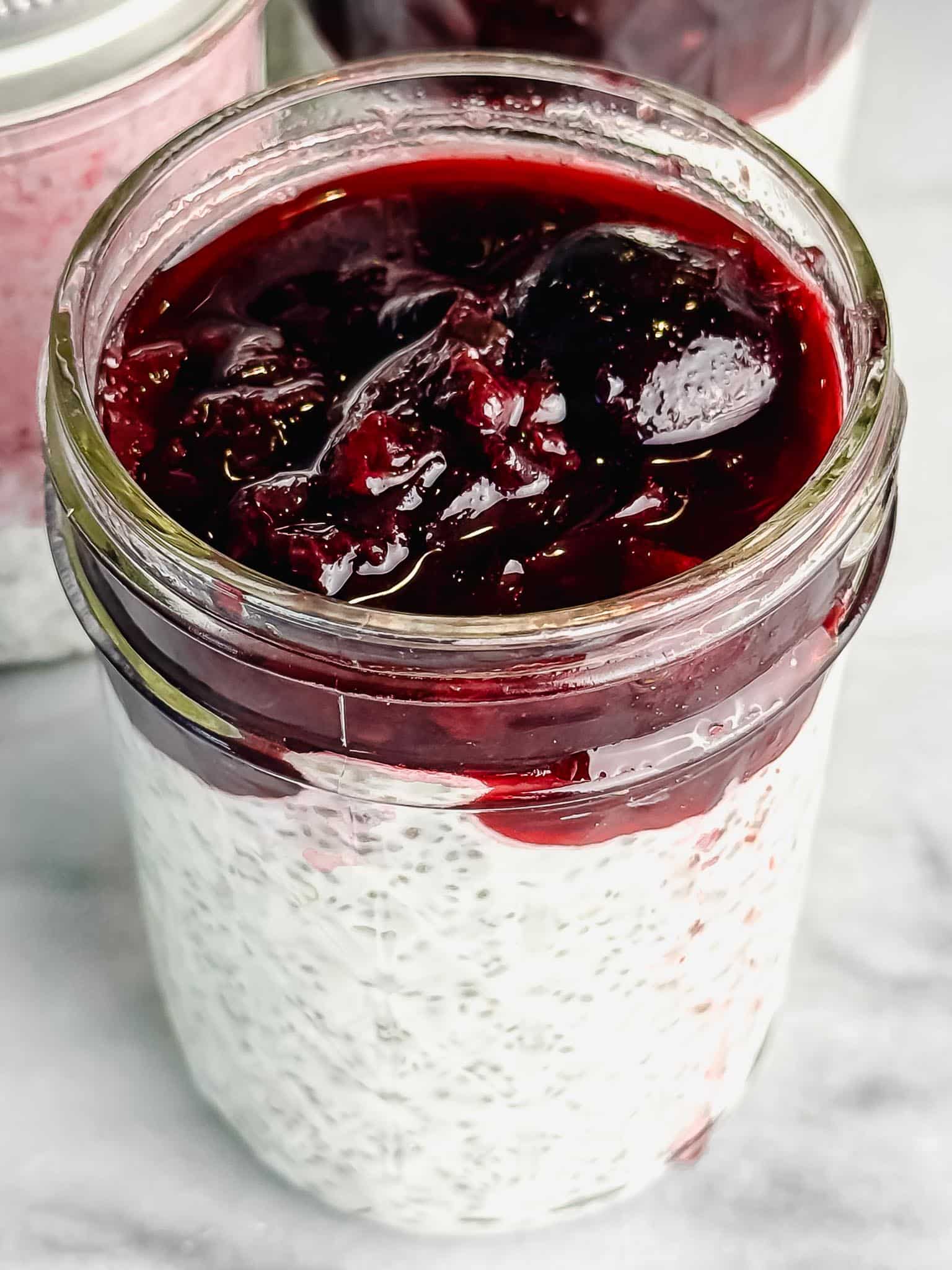 cherry-chia-seed-pudding-in-glass-jar